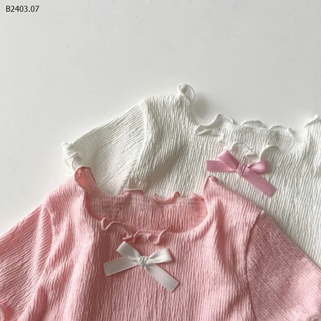 ÁO THUN NƠ VIỀN BÈO CHO BÉ GÁI-sỉ 103k