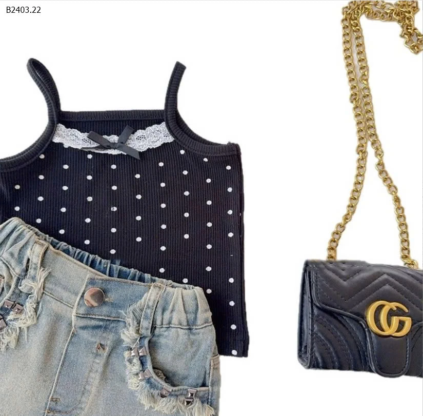 ÁO 2 DÂY CHẤM BI T&QKIDS-sỉ 103k