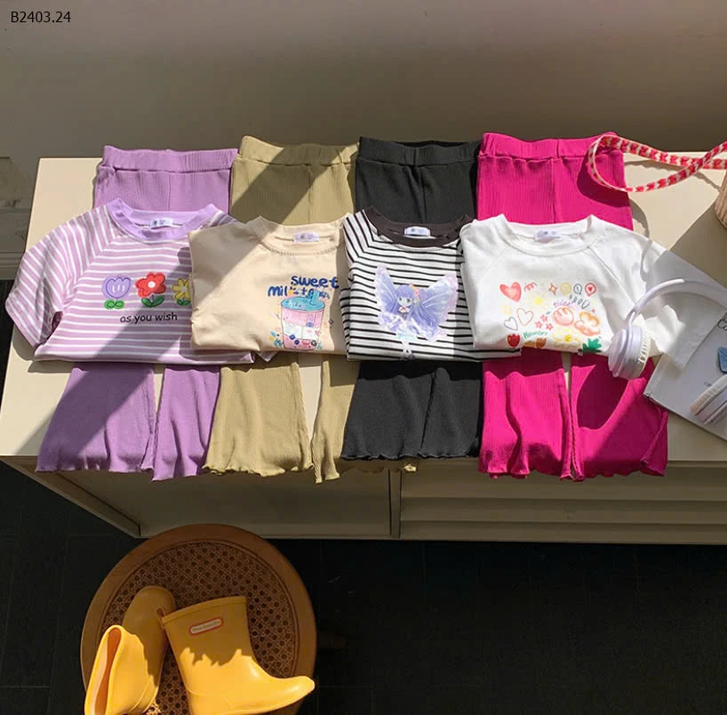 SÉT ÁO THUN QUẦN GÂN LOE BG -sỉ 167k