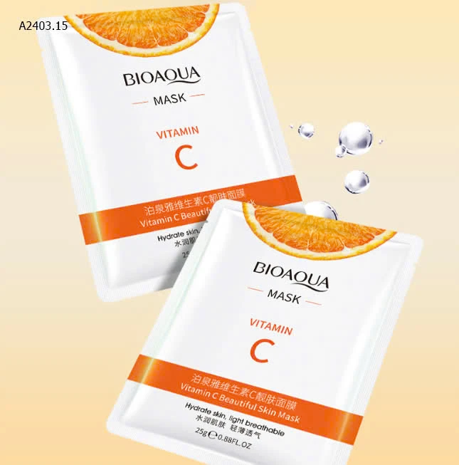 MẶT NẠ VITAMIN C BIOAQUA-sỉ 70k/set 20 miếng