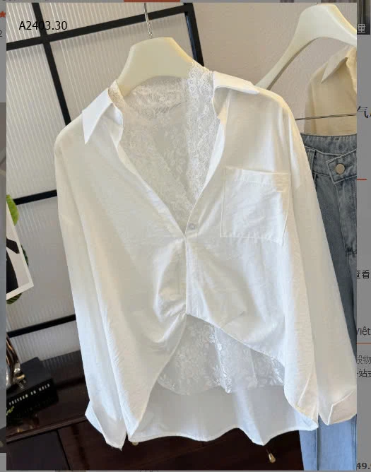 Sơmi phối ren nhà ANNA-sỉ 220k