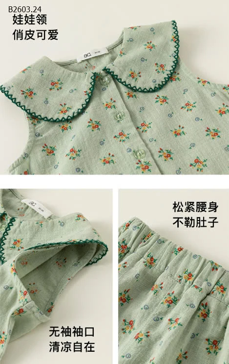 SET BỘ HOA NHÍ CỘC TAY BABYCITY-sỉ 183k