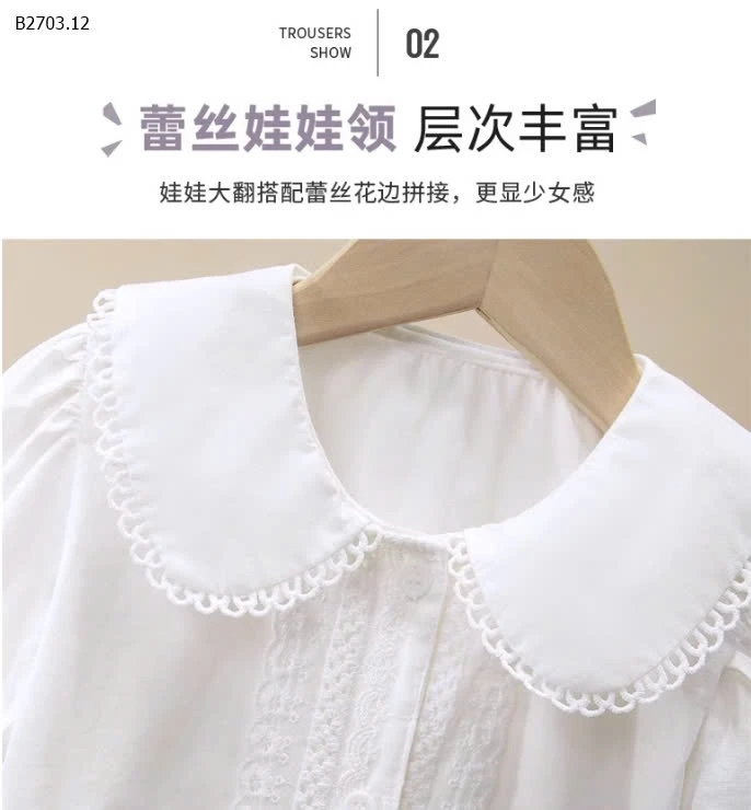 ÁO SƠ MI CỘC TAY BÉ GÁI-sỉ 125k