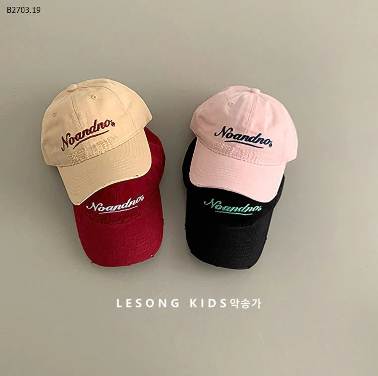 MŨ LƯỠI CHAI CHỮ Noand CHO BÉ-sỉ 88k