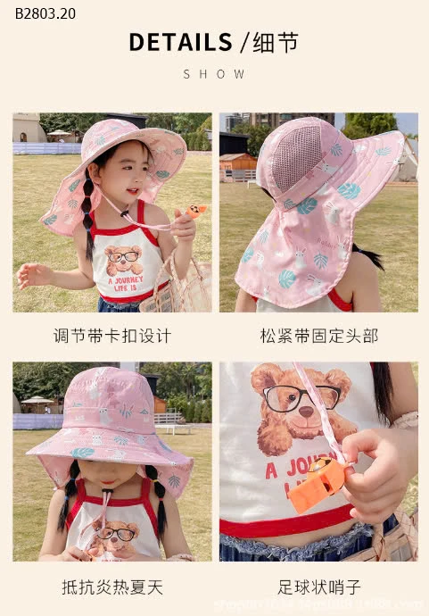 MŨ CHỐNG NẮNG IN HÌNH DỄ THƯƠNG0-sỉ 69k