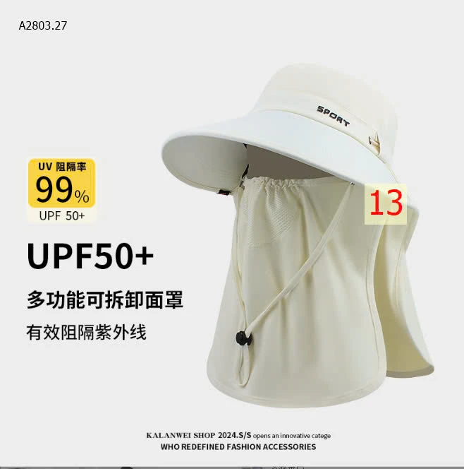 MŨ CHỐNG NẮNG CHÙM CỔ NAM, NỮ-sỉ 118k