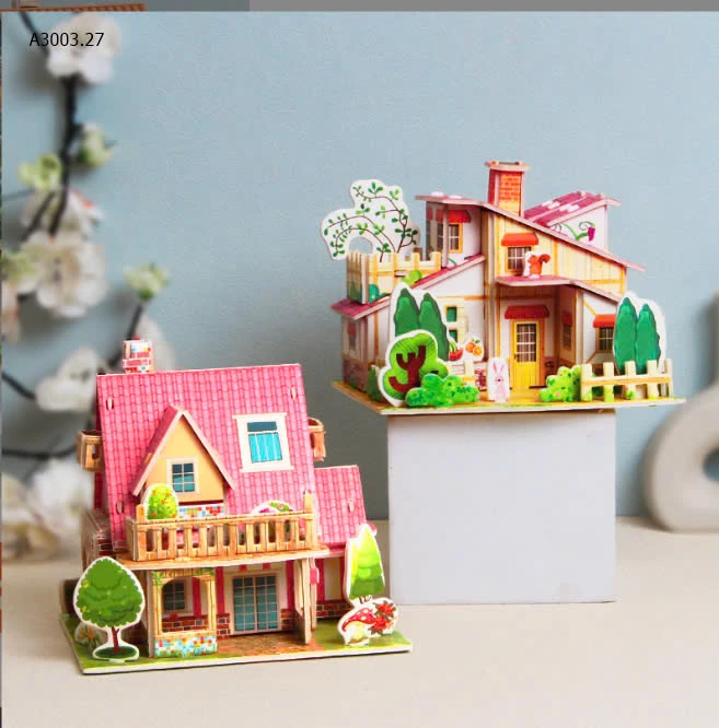 NGÔI NHÀ LẮP GHÉP THỦ CÔNG-sỉ 70k/set 5c mix màu