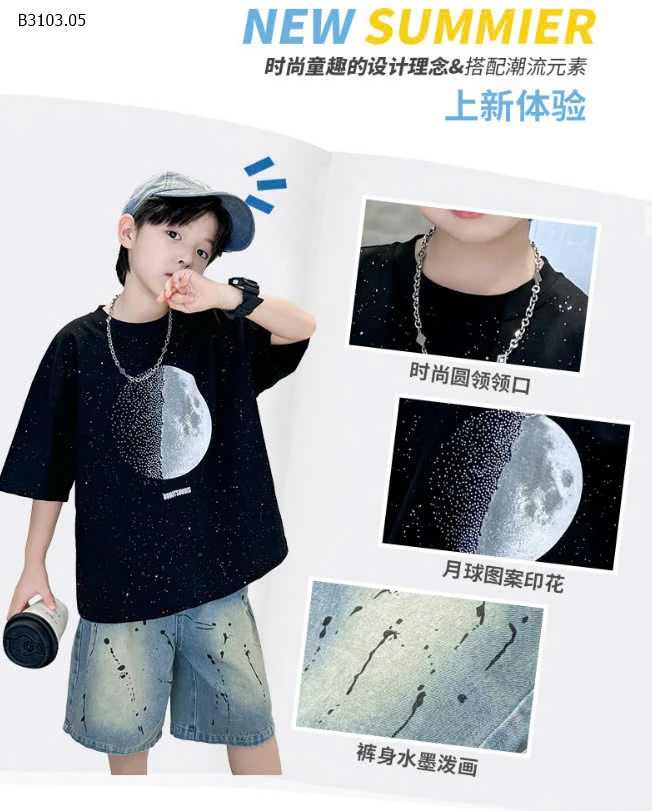 ÁO PHÔNG CỘC TAY MẶT TRĂNG CHO BÉ TRAI SZ ĐẠI-sỉ 134k