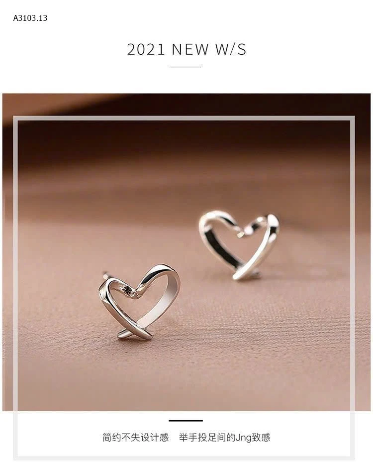 BÔNG TAI TRÁI TIM CHÍNH HÃNG AGOVSKI-sỉ 100k