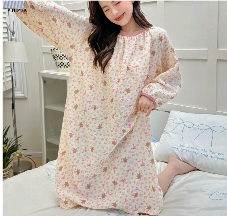 VÁY NGỦ HỌA TIẾT CUTE CHO NỮ -sỉ 148k