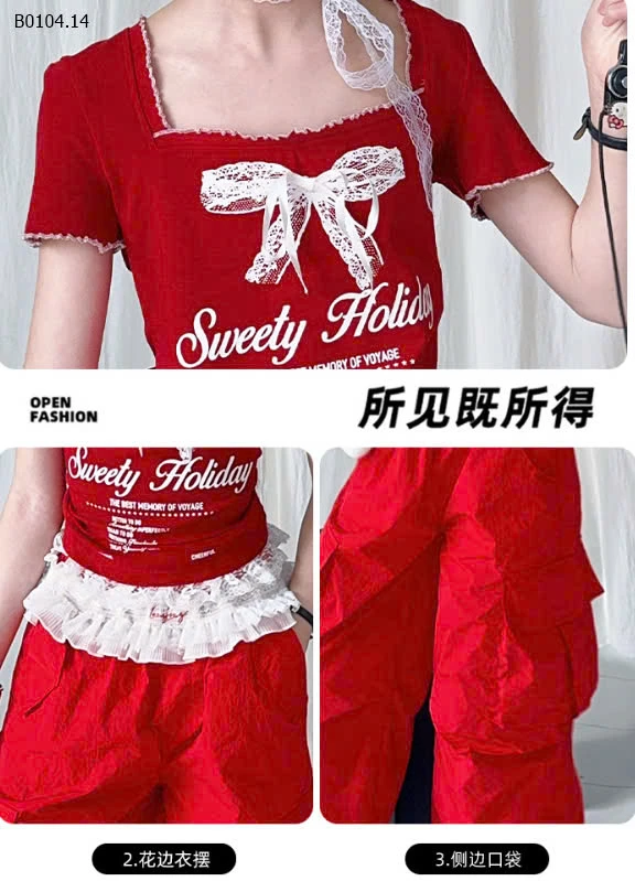 SET ÁO VIỀN BÈO MIX QUẦN TÚI HỘP-sỉ Áo : 145k           Quần : 209k 