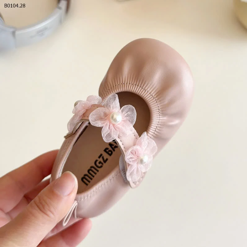 GIÀY BÚP BÊ GẮN HOA QUAI DÁN CHO BÉ GÁI-sỉ Sz 16-20 : 135k            Sz 21-25 : 145k