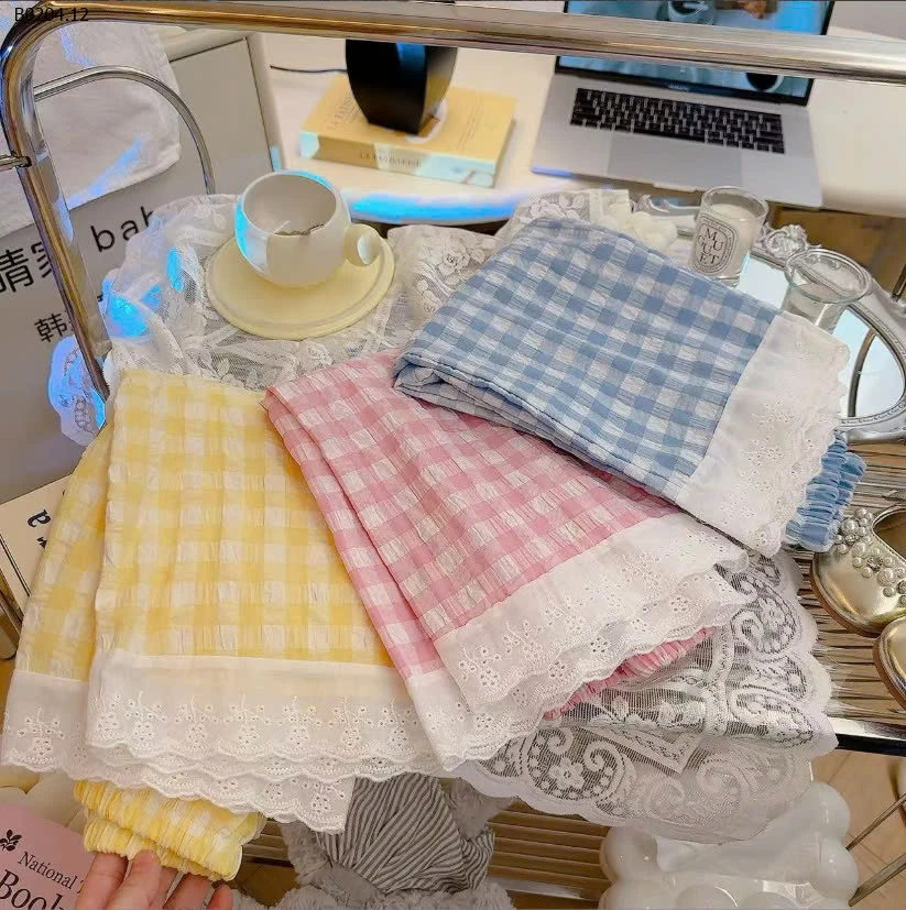 QUẦN CARO PHỐI REN BG-sỉ Sz 80-110 : 64k           Sz 120-150 : 73k