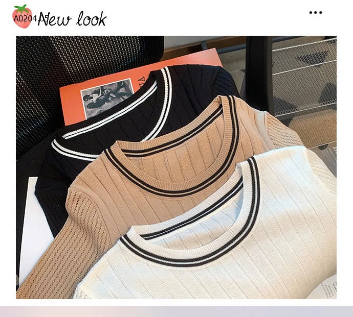 ÁO LEN DỆT KIM CỘC TAY NỮ-sỉ 137k