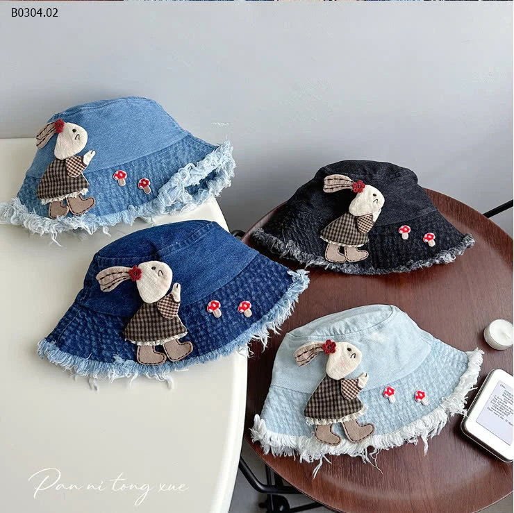 BUCKET JEANS GẮN THỎ-sỉ 118k