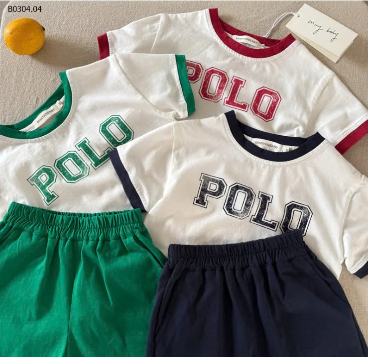 BỘ CỘC TAY IN CHỮ POLO CHO BÉ TRAI MMY CUTE -sỉ 165k
