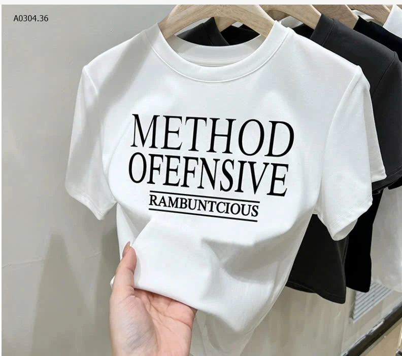 ÁO CỘC TAY IN CHỮ CHO NỮ -sỉ 122k