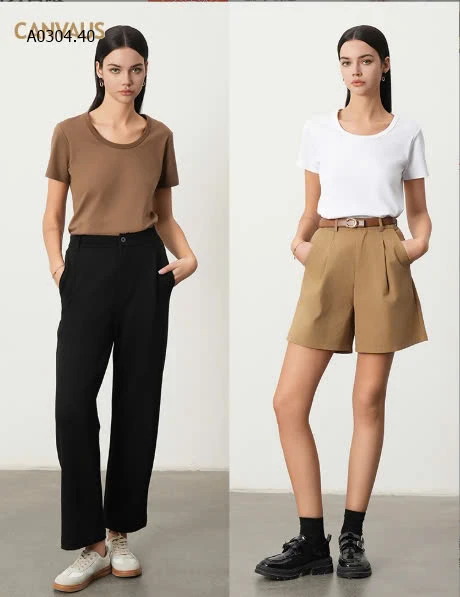 ÁO THUN CỘC TAY CỔ TRÒN CANVAUS  sỉ 169k