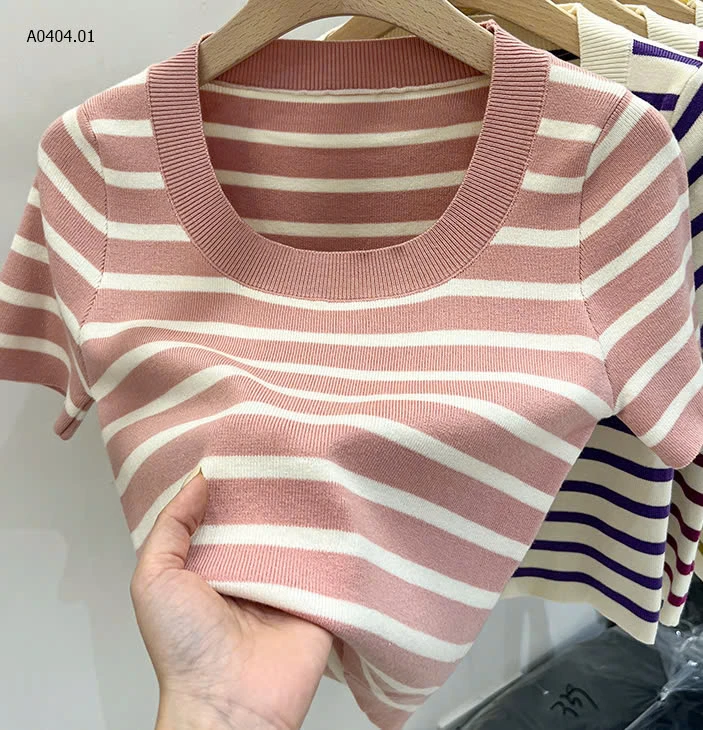 ÁO KẺ CỔ TRÒN -sỉ 55k