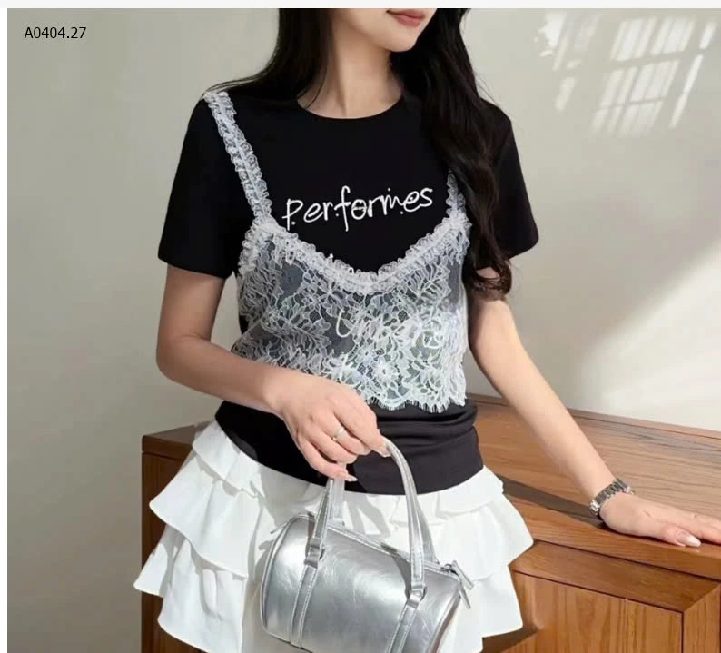 ÁO THUN GIẢ 2 MẢNH NỮ -sỉ 140k