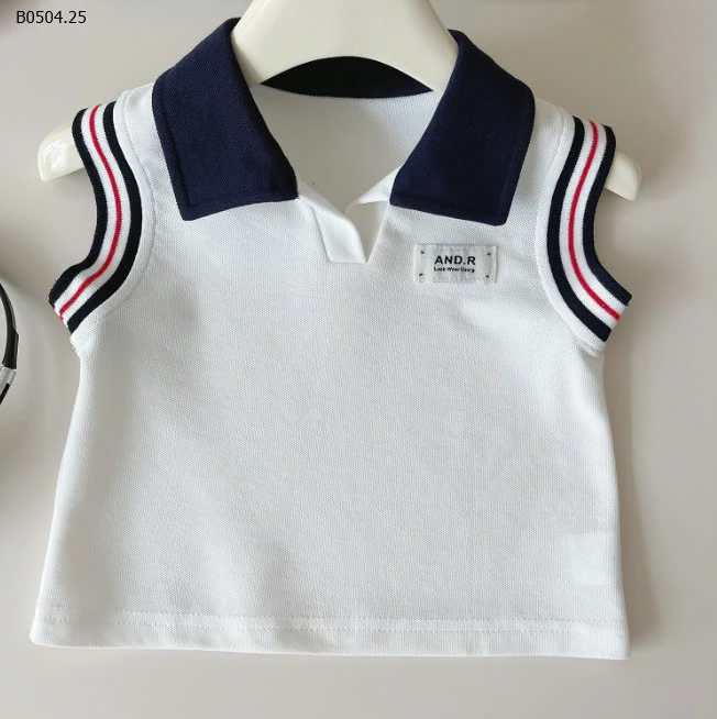 SET ÁO POLO MIX CHÂN VÁY XẾP LY CHO BÉ GÁI-sỉ 165k