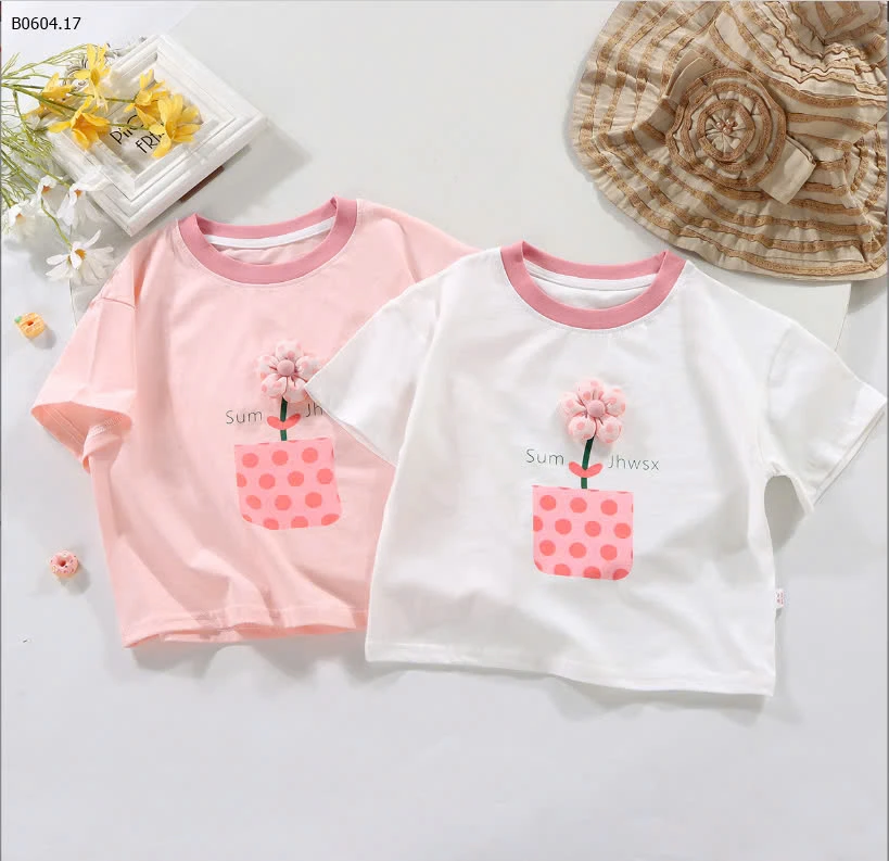 ÁO PHÔNG CỘC TAY BÉ GÁI -sỉ 60k