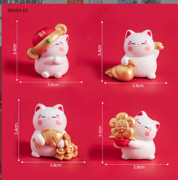 SET 4 MÈO THẦN TÀI-sỉ 47k