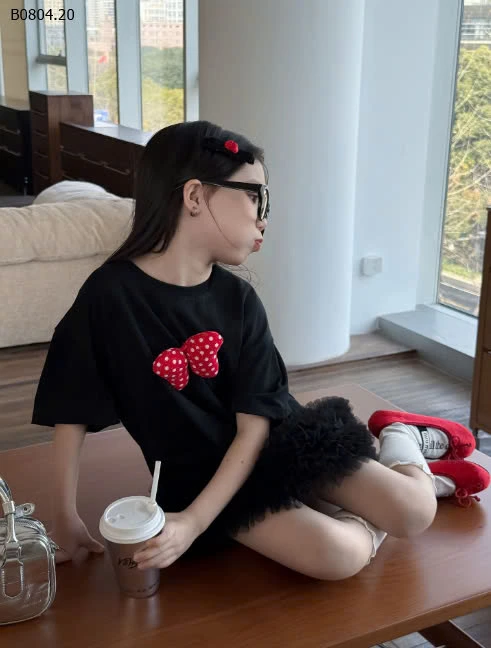 VÁY SUÔNG PHỐI REN TONE ĐEN BÉ GÁI -sỉ 180k