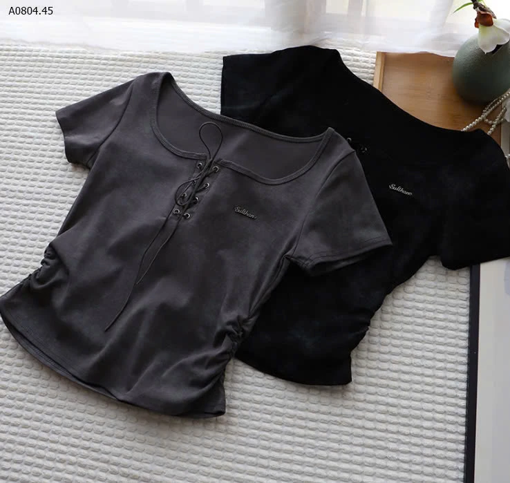 ÁO THUN ĐAN DÂY NHÚN EO NỮ -sỉ 127k