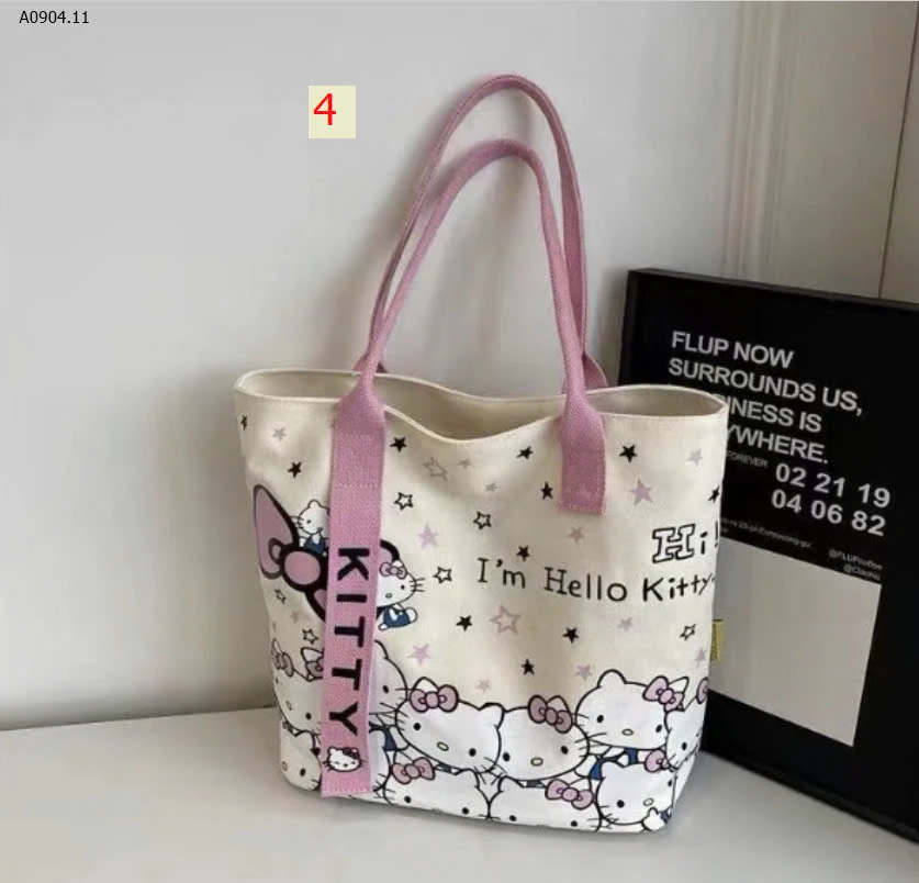 TÚI VẢI CANVAS HELLO KITTY-sỉ 78k