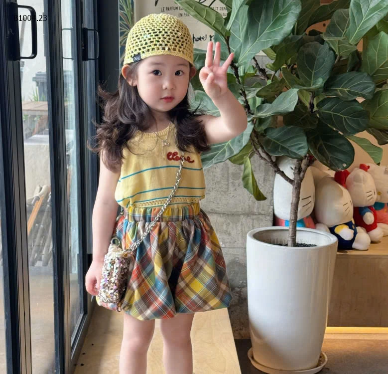 SET ÁO BA LỖ LEN MIX QUẦN SHORT KẺ - sỉ Áo: 138k  Quần: 112k 