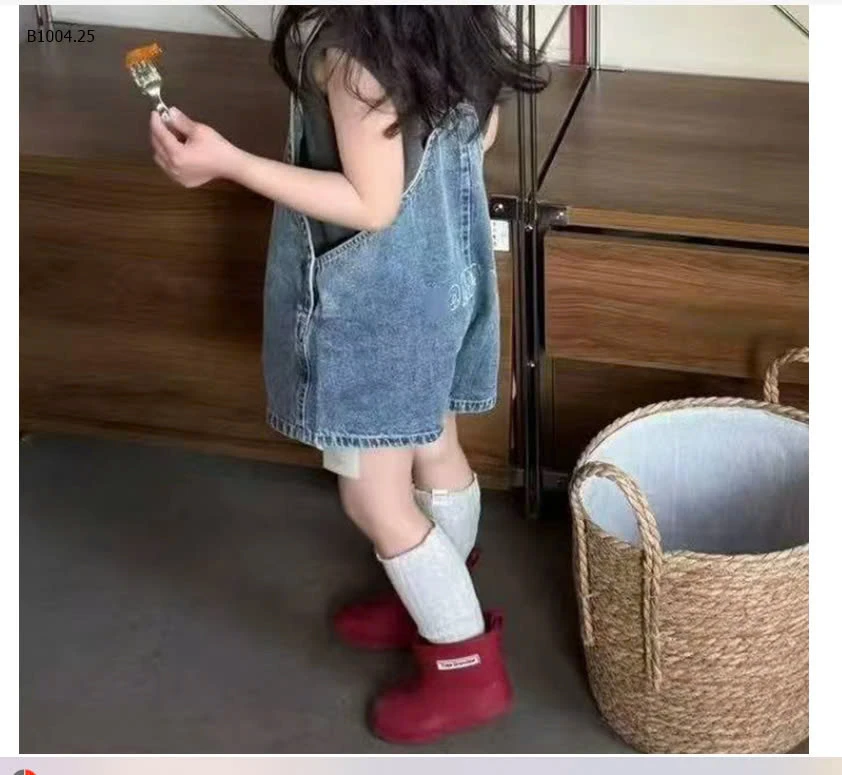 SET ÁO PHÔNG MIX YẾM JEAN CHO BÉ - sỉ  áo 105k yếm 160k