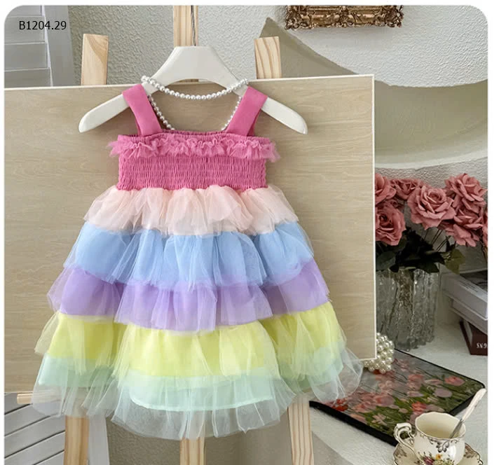 VÁY 2 DÂY CÔNG CHÚA NHIỀU TẦNG BÉ GÁI-sỉ 201k