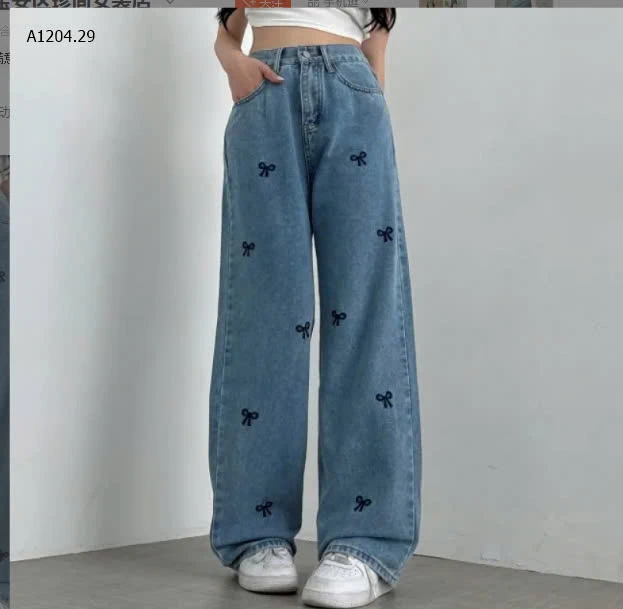 QUẦN JEAN SUÔNG NƠ  -sỉ 280k