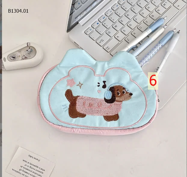 TÚI ĐỰNG BÚT HÌNH CHÓ MÈO DỄ THƯƠNG- sỉ 75k