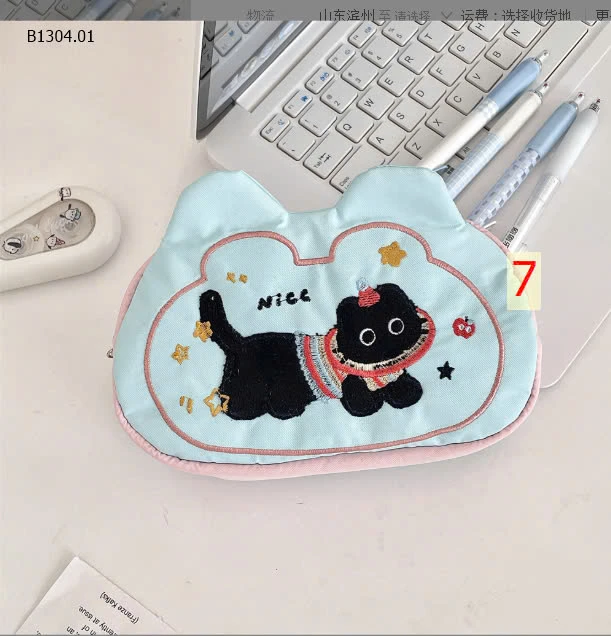 TÚI ĐỰNG BÚT HÌNH CHÓ MÈO DỄ THƯƠNG- sỉ 75k