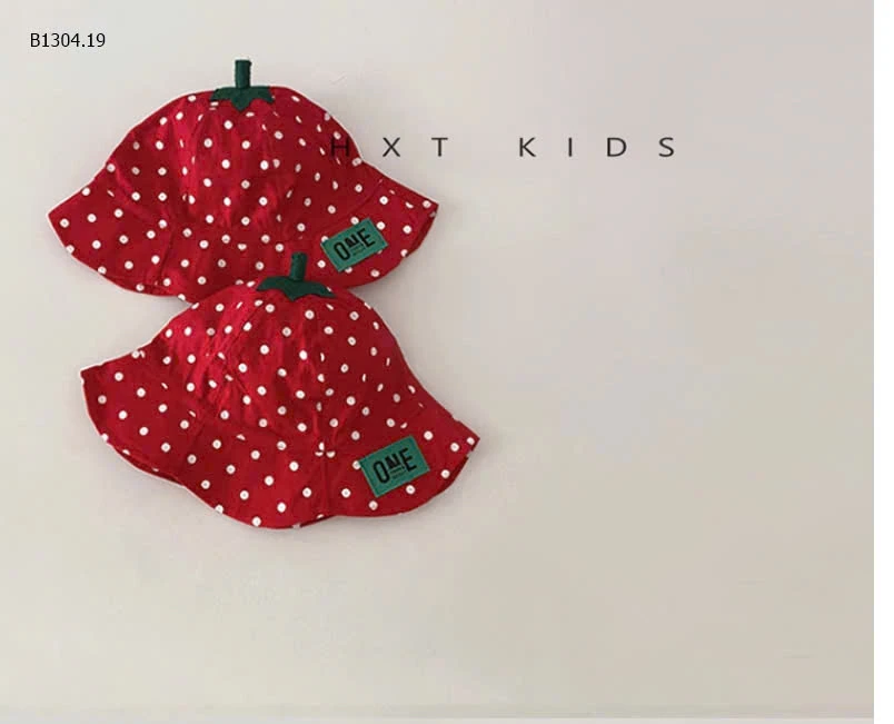  MŨ VÀNH TRÒN DÂU TÂY ĐỎ CHO BÉ  - sỉ 77k