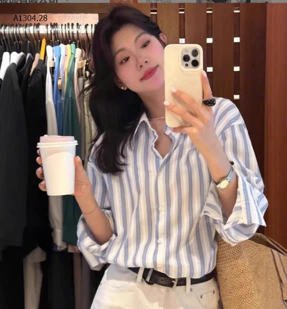 ÁO SƠ MI KẺ XANH BẢN TO CHO NỮ - sỉ 179k