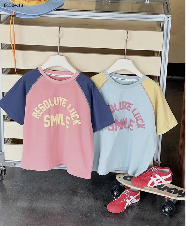 ÁO PHÔNG TAY PHỐI MÀU AMBB -Giá sỉ như sau: sz 90-150: 99K  Sz 160: 110K