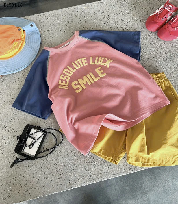 ÁO PHÔNG TAY PHỐI MÀU AMBB -Giá sỉ như sau: sz 90-150: 99K  Sz 160: 110K