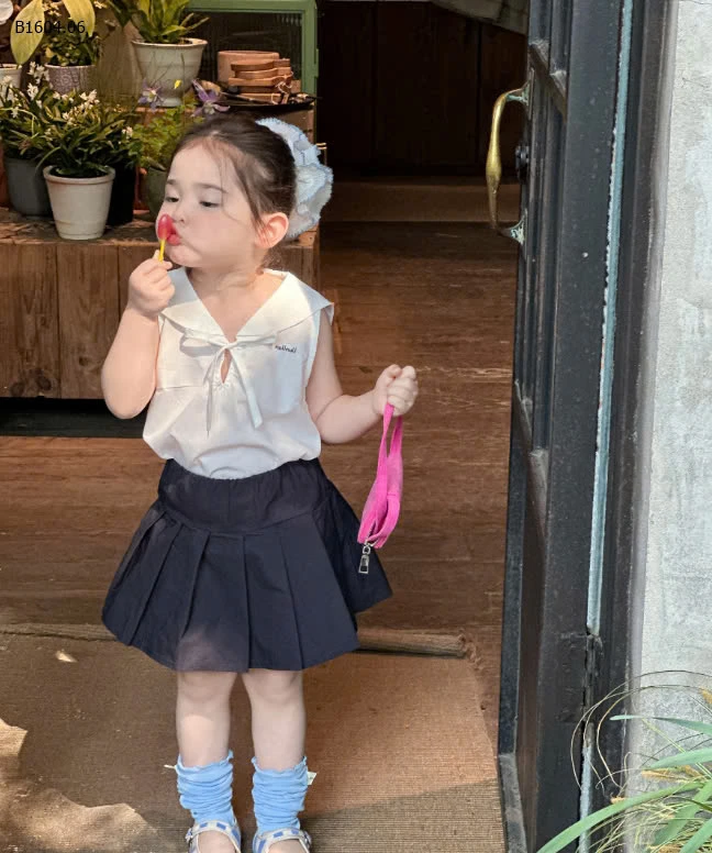 SET ÁO SÁT NÁCH MIX CHÂN VÁY XẾP LI CHO BÉ GÁI- sỉ 200k