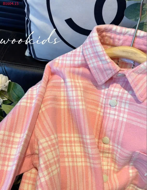 ÁO SƠ MI KẺ HỒNG BÉ GÁI SZ ĐẠI - sỉ 118k