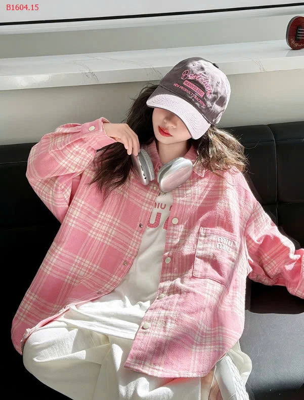 ÁO SƠ MI KẺ HỒNG BÉ GÁI SZ ĐẠI - sỉ 118k