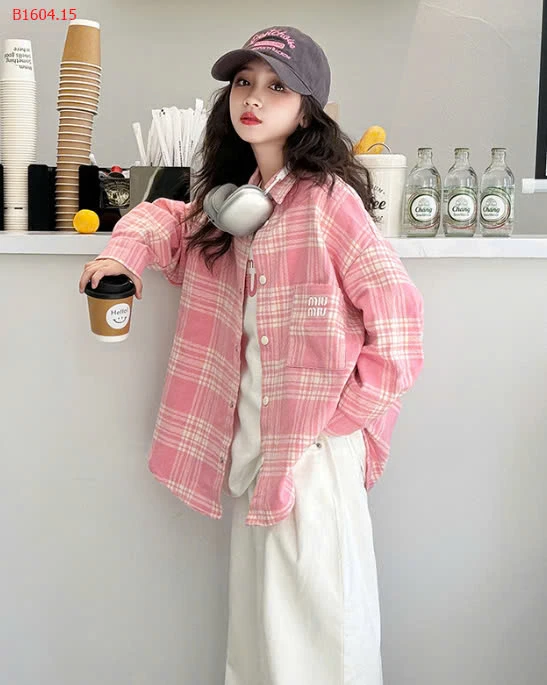 ÁO SƠ MI KẺ HỒNG BÉ GÁI SZ ĐẠI - sỉ 118k