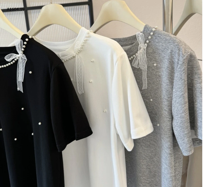 ÁO PHÔNG ĐÍNH NGỌC TRAI NƠ NỮ- sỉ 135k