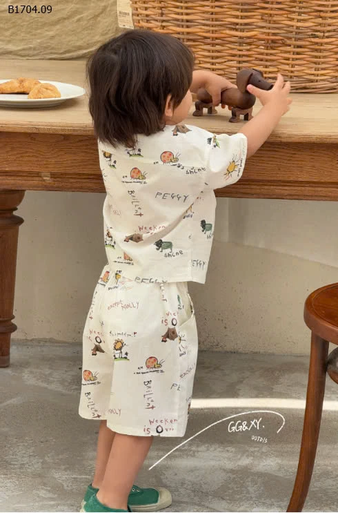 Sét bộ sơ mi cho bé trai Lanxi -Sỉ 164k