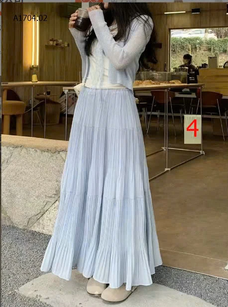 CHÂN VÁY XẾP LY DÁNG DÀI  - sỉ 186k