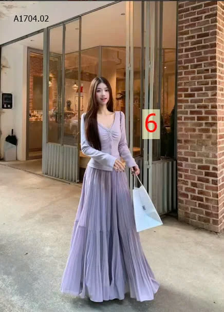 CHÂN VÁY XẾP LY DÁNG DÀI  - sỉ 186k