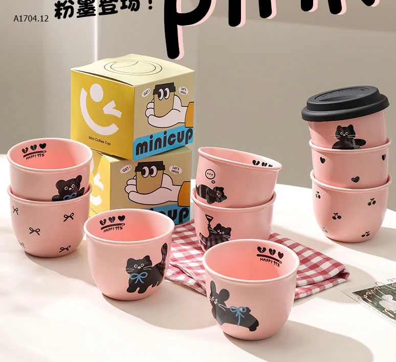 Mini cup bằng sứ 250ml phiên bản Blackpink - Sỉ 145k/ set 2 cup ( hoạ tiết ngẫu nhiên ) 