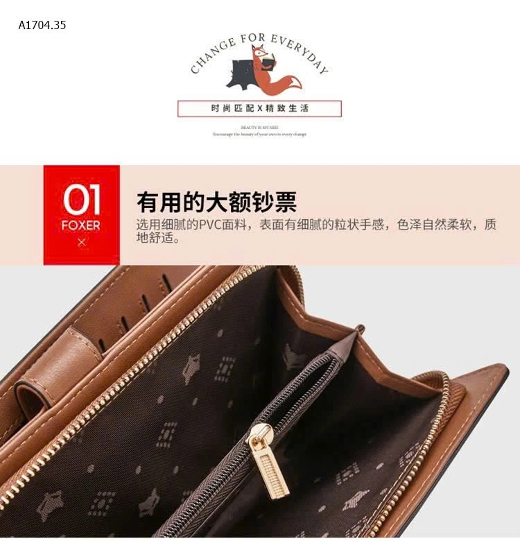 VÍ DÀI MẪU BEST SELLER NHÀ FOXER- sỉ 295k